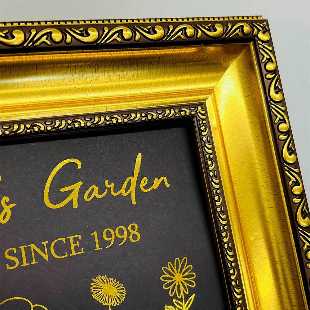 50%OFF⭐️Oh My Gold Gift Custom Golden Foil Birth Flower Frame For Mom/Grandma