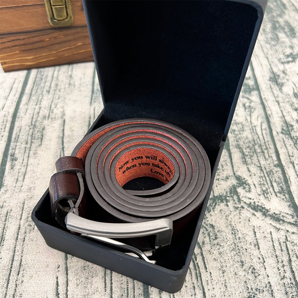 50% off✨-Personalized Engraved Leather Belt For DAD/HUSBAND