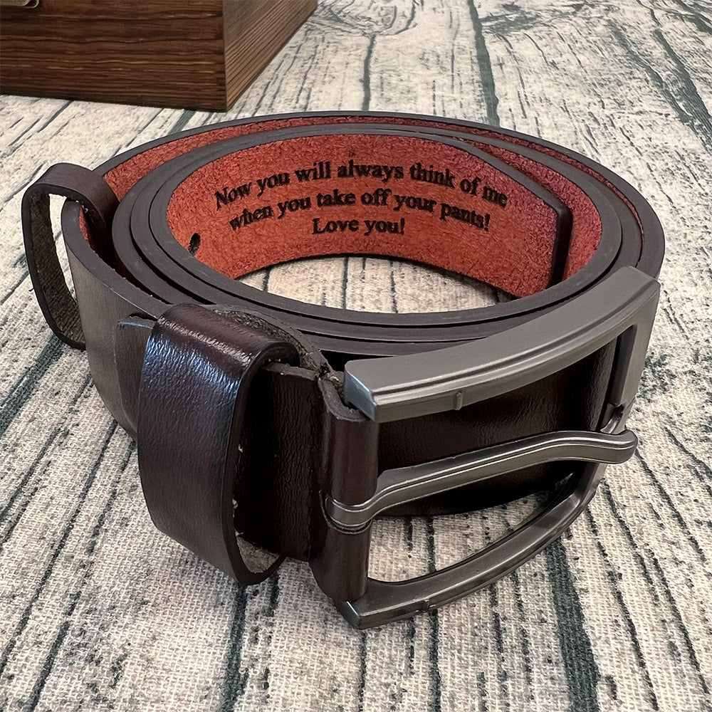 50% off✨-Personalized Engraved Leather Belt For DAD/HUSBAND