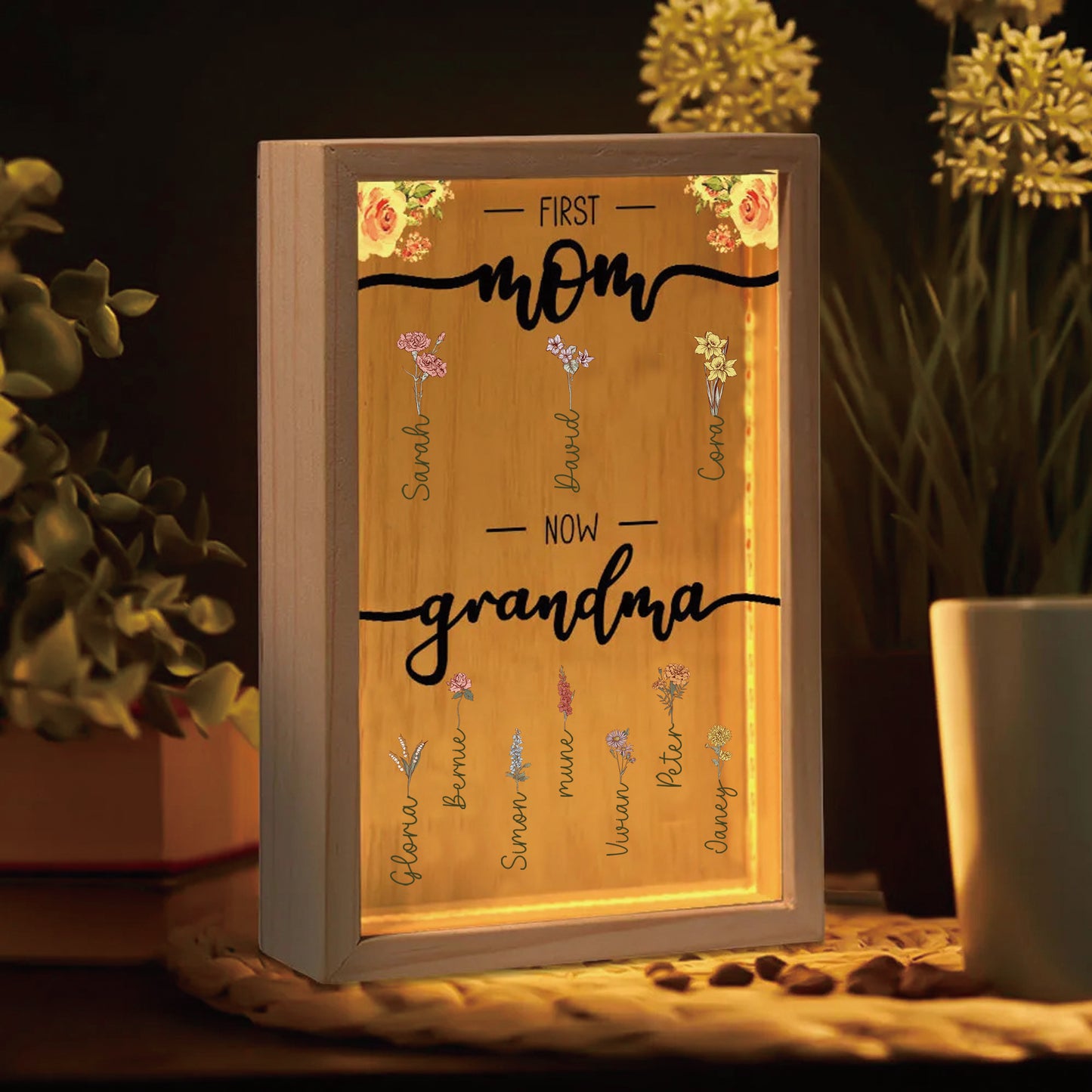 50% off-First Mom Now Grandma - Personalized Frame Light Box