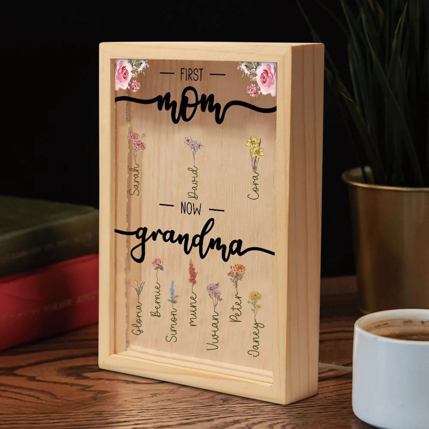 50% off-First Mom Now Grandma - Personalized Frame Light Box