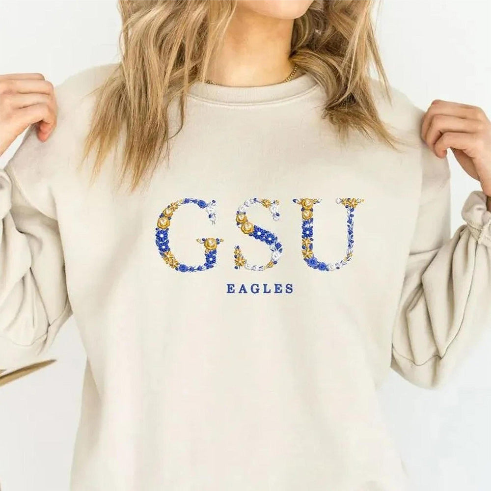 50% off✨-Custom college exquisite embroidered floral letter Sweatshirt/Hoodie/T-Shirt