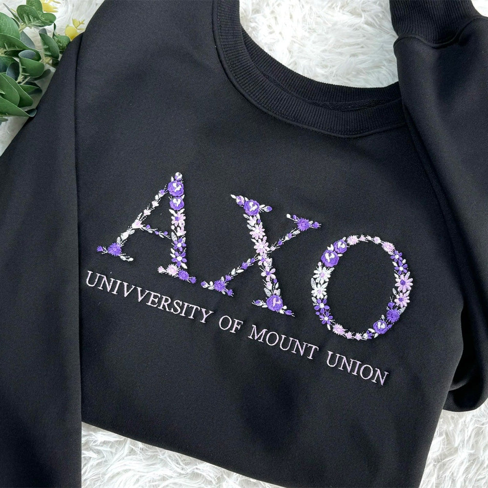 50% off✨-Custom college exquisite embroidered floral letter Sweatshirt/Hoodie/T-Shirt