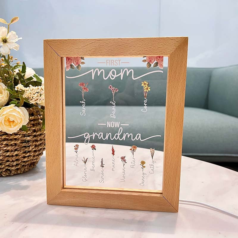 First Mom Now Grandma - Personalized Acrylic Plaque Frame