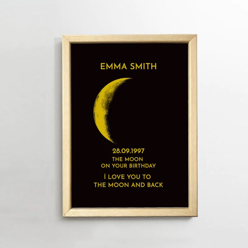 Custom Couple Art Frame-REAL MOON PHASE🔥Buy 2 Free Shipping🔥