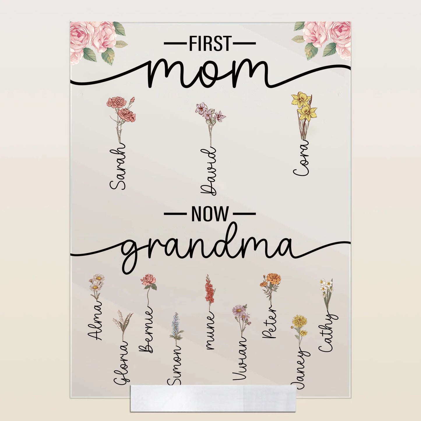 First Mom Now Grandma - Personalized Acrylic Plaque