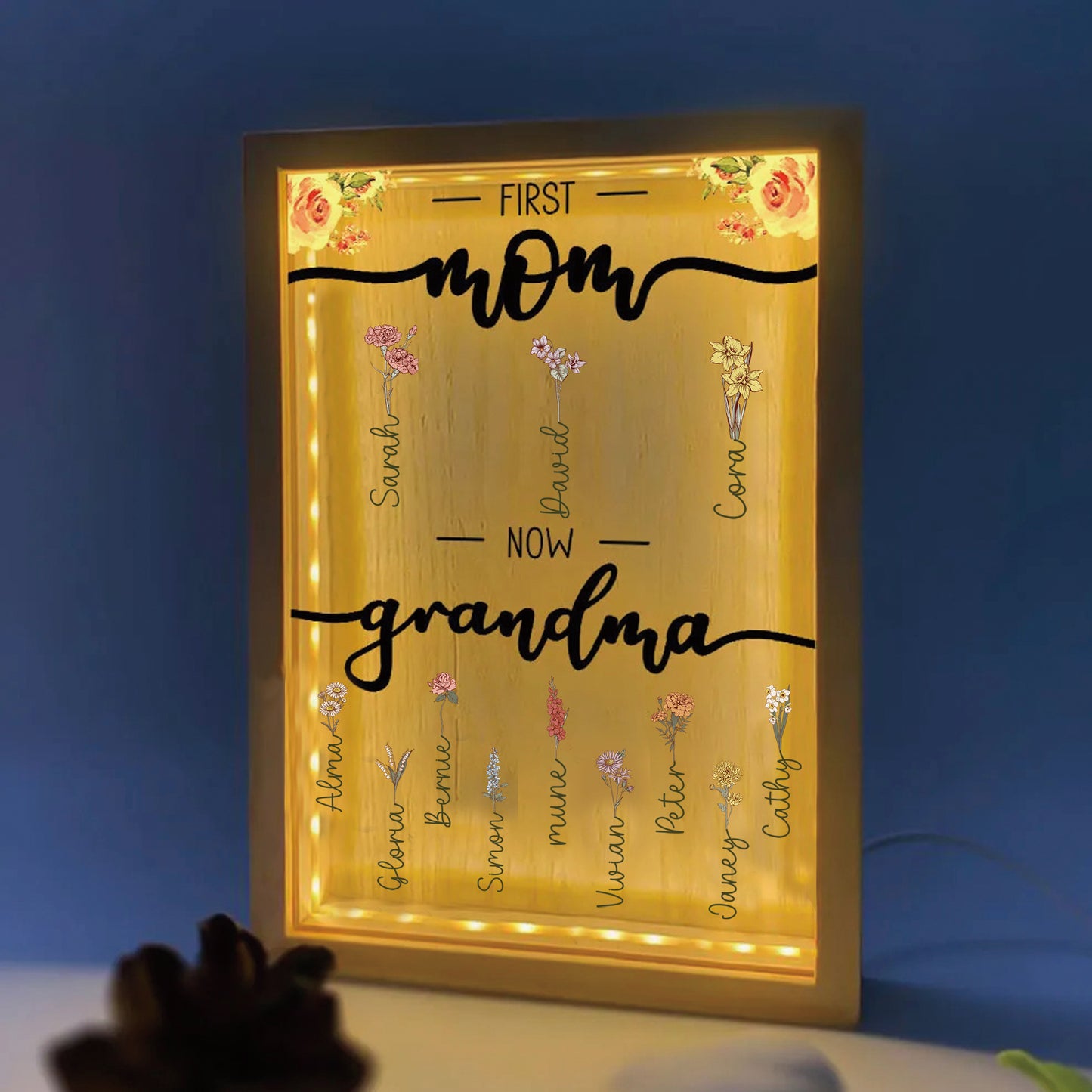 50% off-First Mom Now Grandma - Personalized Frame Light Box