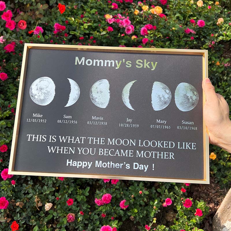 50 off ✨Custom Art Frame for Mom -Real Moon Phase - Mommy's Universe