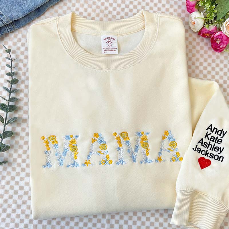 50% off ✨Floral Mama Embroidered Sweatshirt-Mother's Day Gift🎁