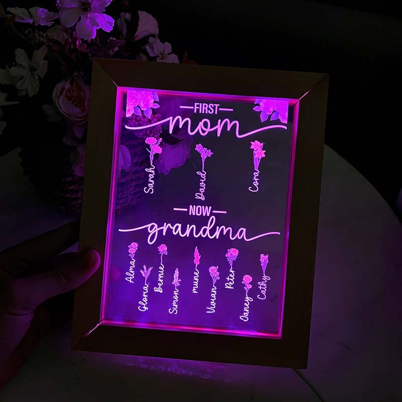 First Mom Now Grandma - Personalized Acrylic Plaque Frame