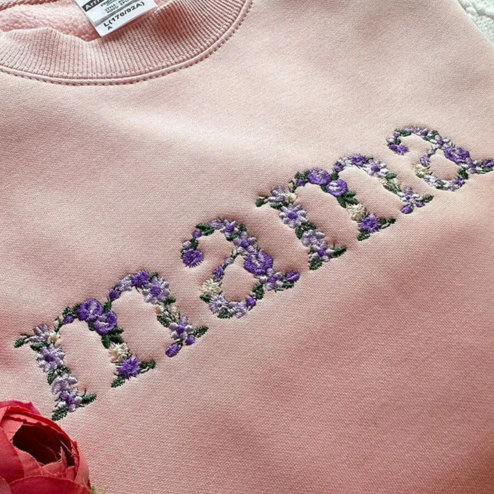 50% off ✨Floral Mama Embroidered Sweatshirt-Mother's Day Gift🎁