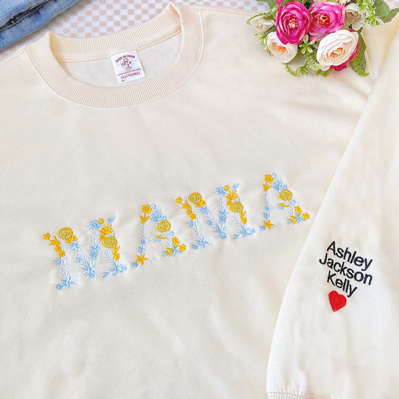 50% off ✨Floral Mama Embroidered Sweatshirt-Mother's Day Gift🎁