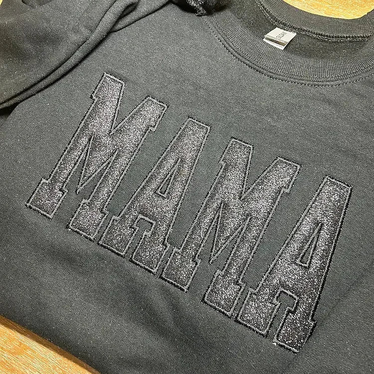 50 off 🔥-Custom Embroidered Applique Glitter MAMA Sweatshirt-Gift For Mom&Grandma