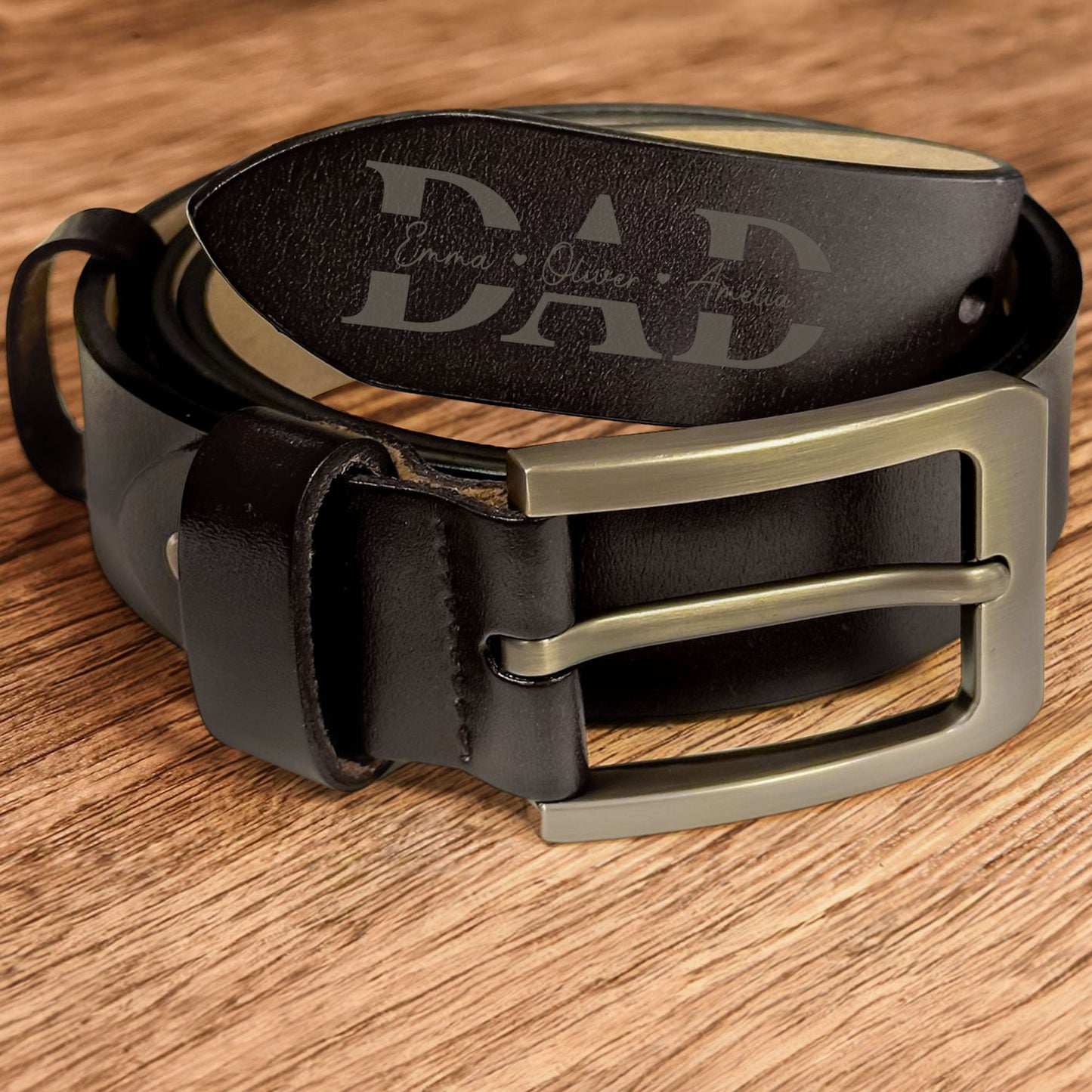 🔥50% off-Belt Reminder We Love You For Dad - Personalized Engraved Leather Belt