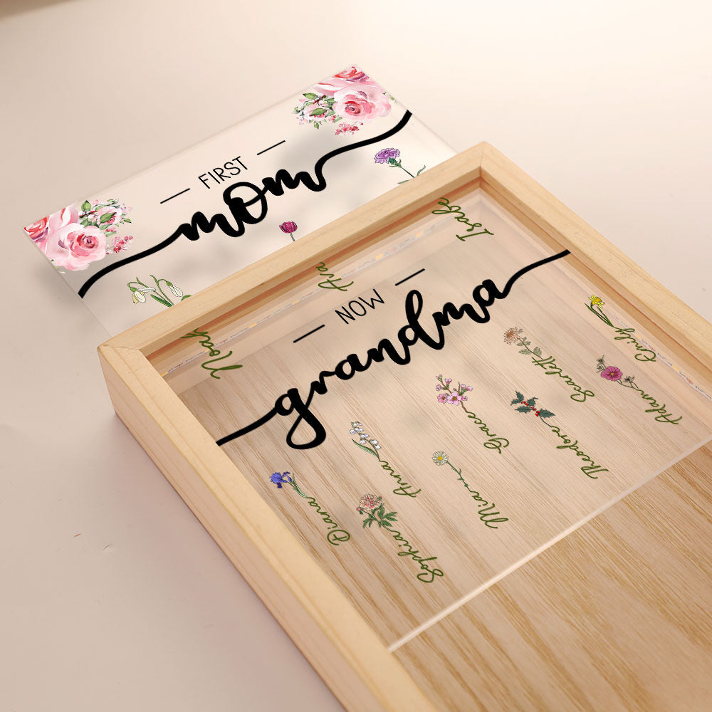 50% off-First Mom Now Grandma - Personalized Frame Light Box