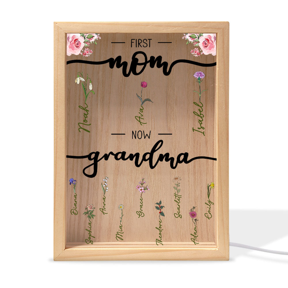 50% off-First Mom Now Grandma - Personalized Frame Light Box