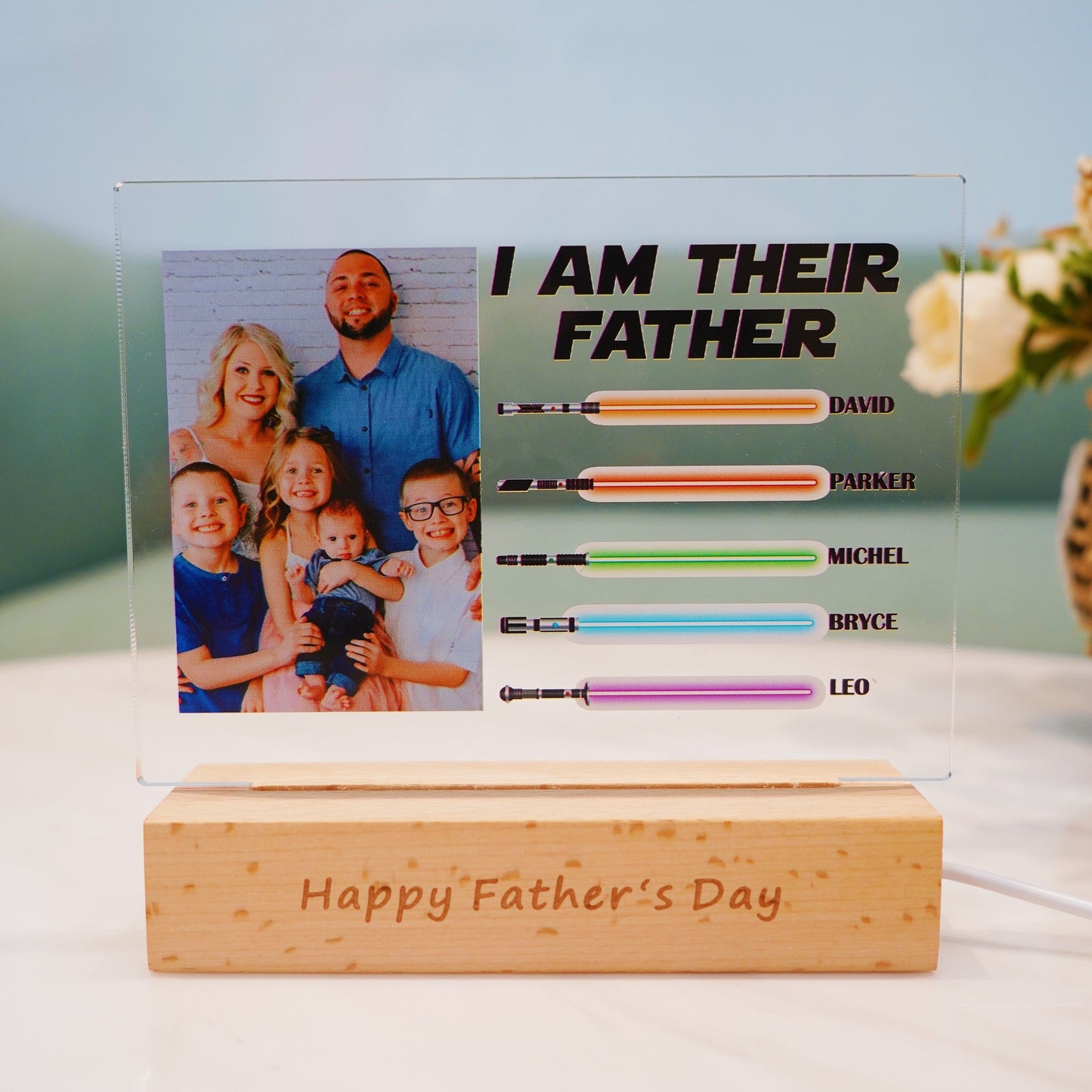 50% off✨-Custom I Am Their Father Photo Led Light For Dad