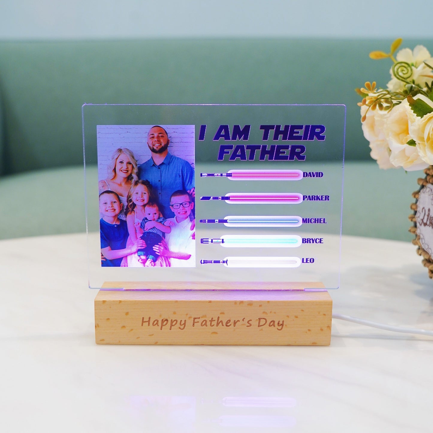 50% off✨-Custom I Am Their Father Photo Led Light For Dad