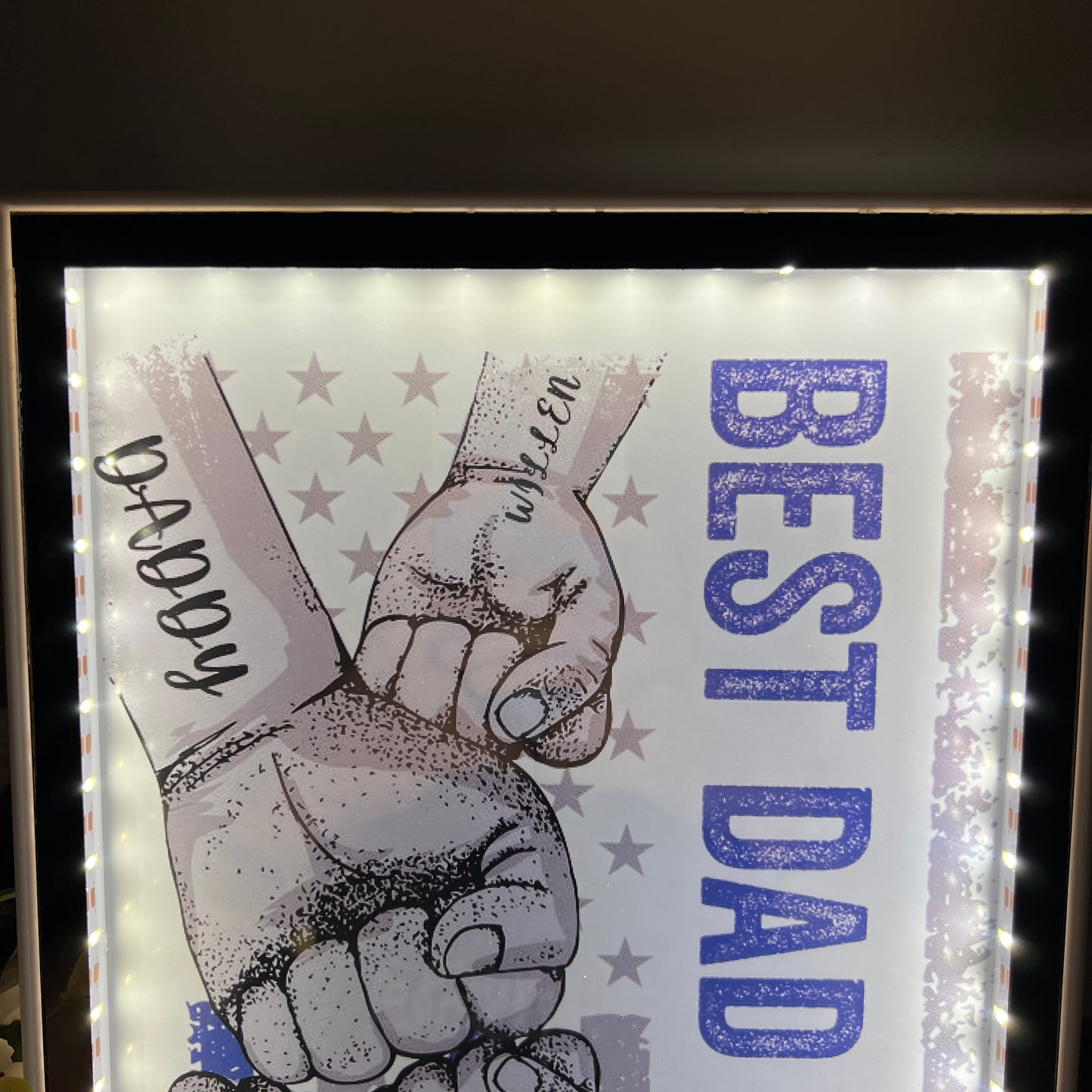 50% OFF✨Best Papa Ever- Personalized Mirror Frame Light Box