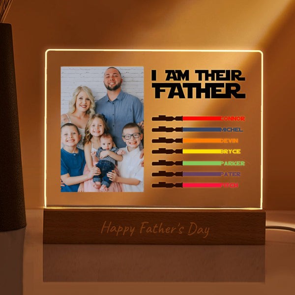 50% off✨-Custom I Am Their Father Photo Led Light For Dad