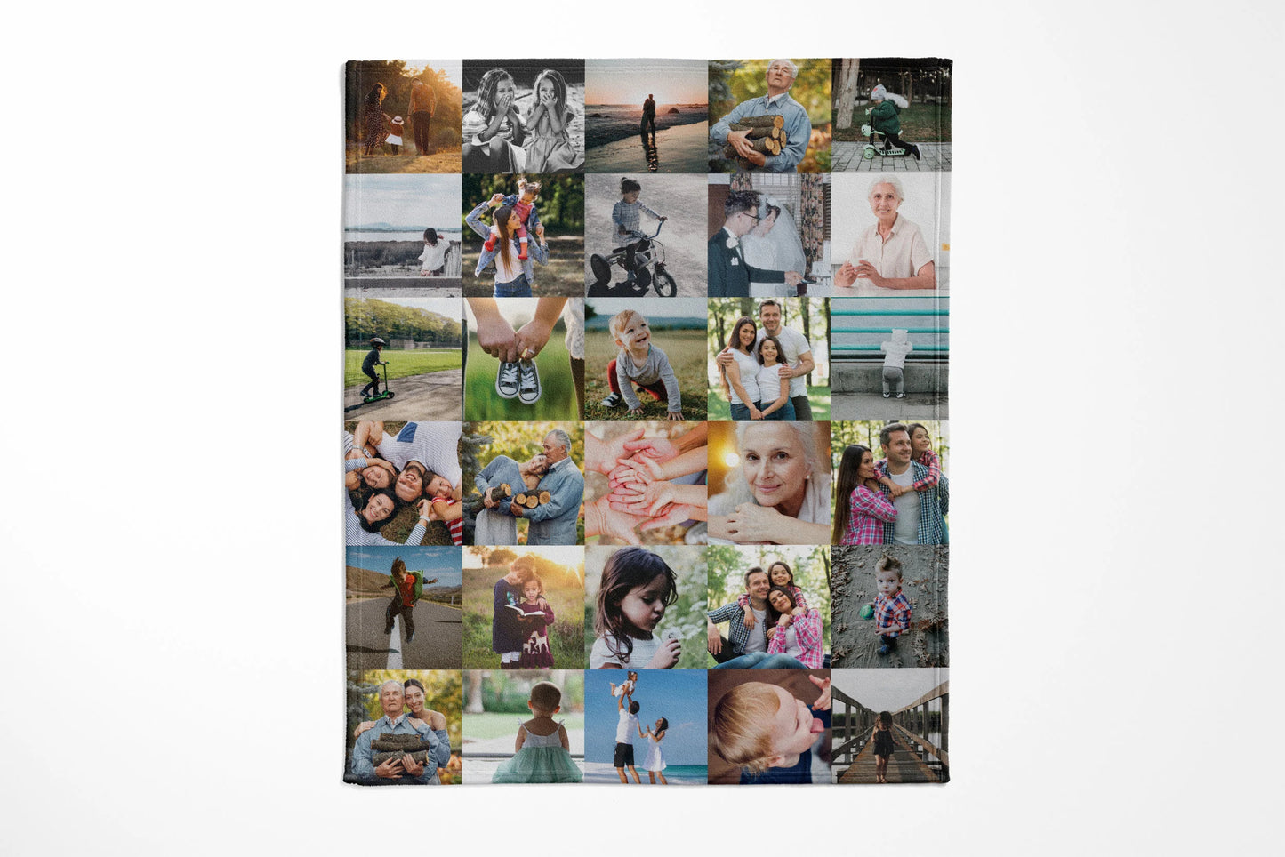 Custom 30 Photos Fleece Blankets Gift for Mom