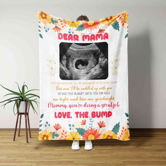 Personalized Baby Ultrasound Fleece Blankets Gift for Mom