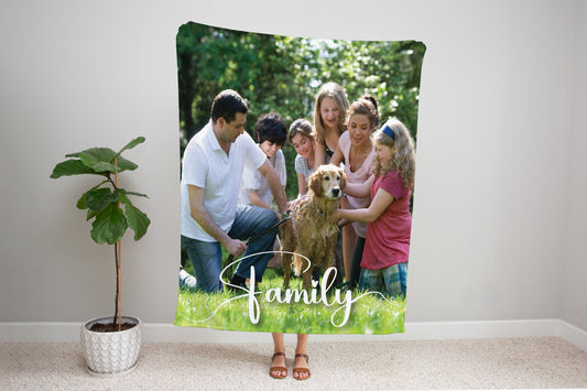 Custom Photo Fleece Blankets Gift for Mom