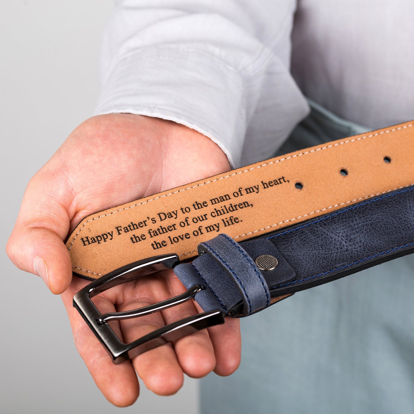 50% off✨-Personalized Engraved Leather Belt For DAD/HUSBAND