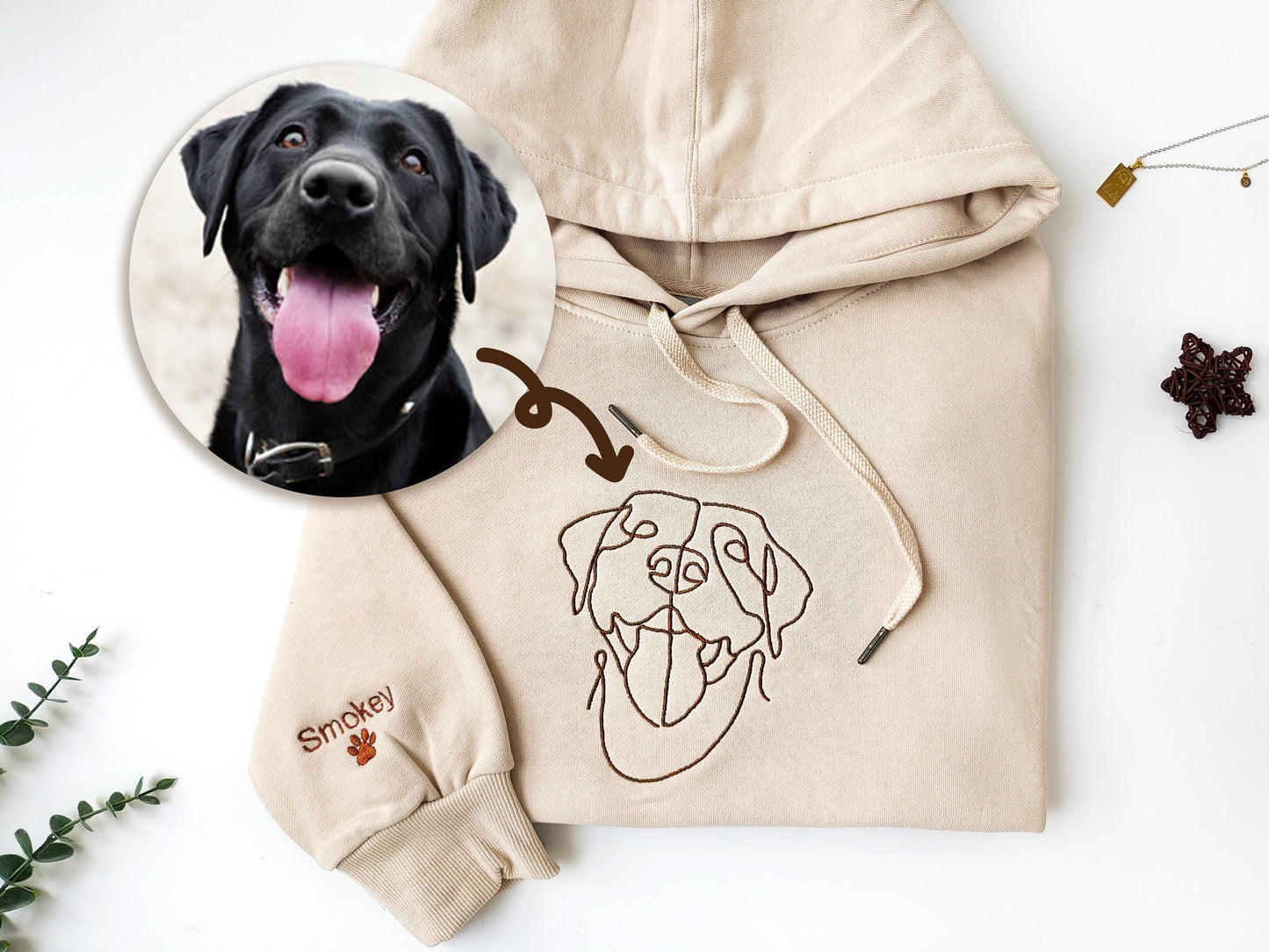 50% off✨-Custom Pet Embroidered Line Drawing Sweatshirt