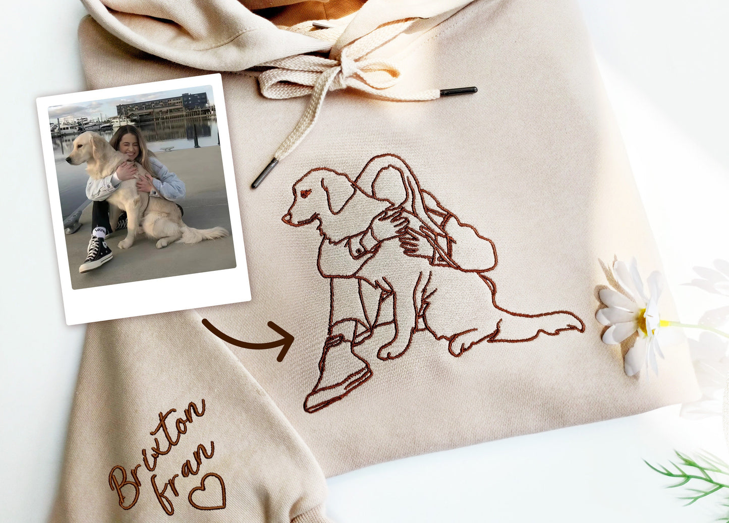 50% off✨-Custom Pet Embroidered Line Drawing Sweatshirt