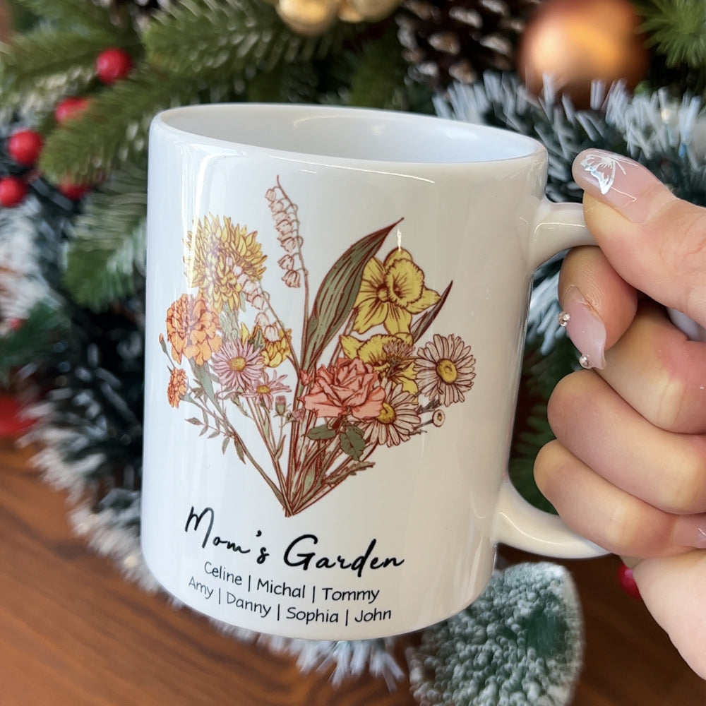 50%OFF⭐️Personalized Birth flower Bouquet Names Mug