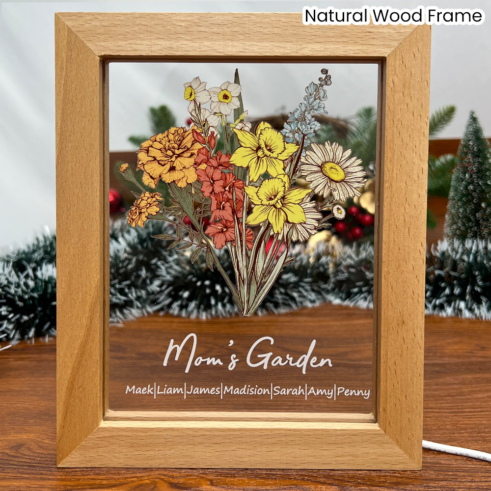 ⭐️Personalized Birth flower Bouquet Names LED Light