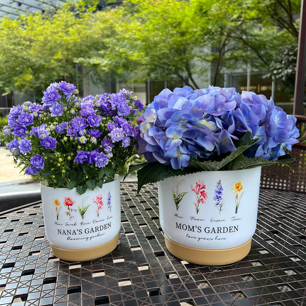 3D Print Customized Birth Flower Pot Mom's Garden is Her Children