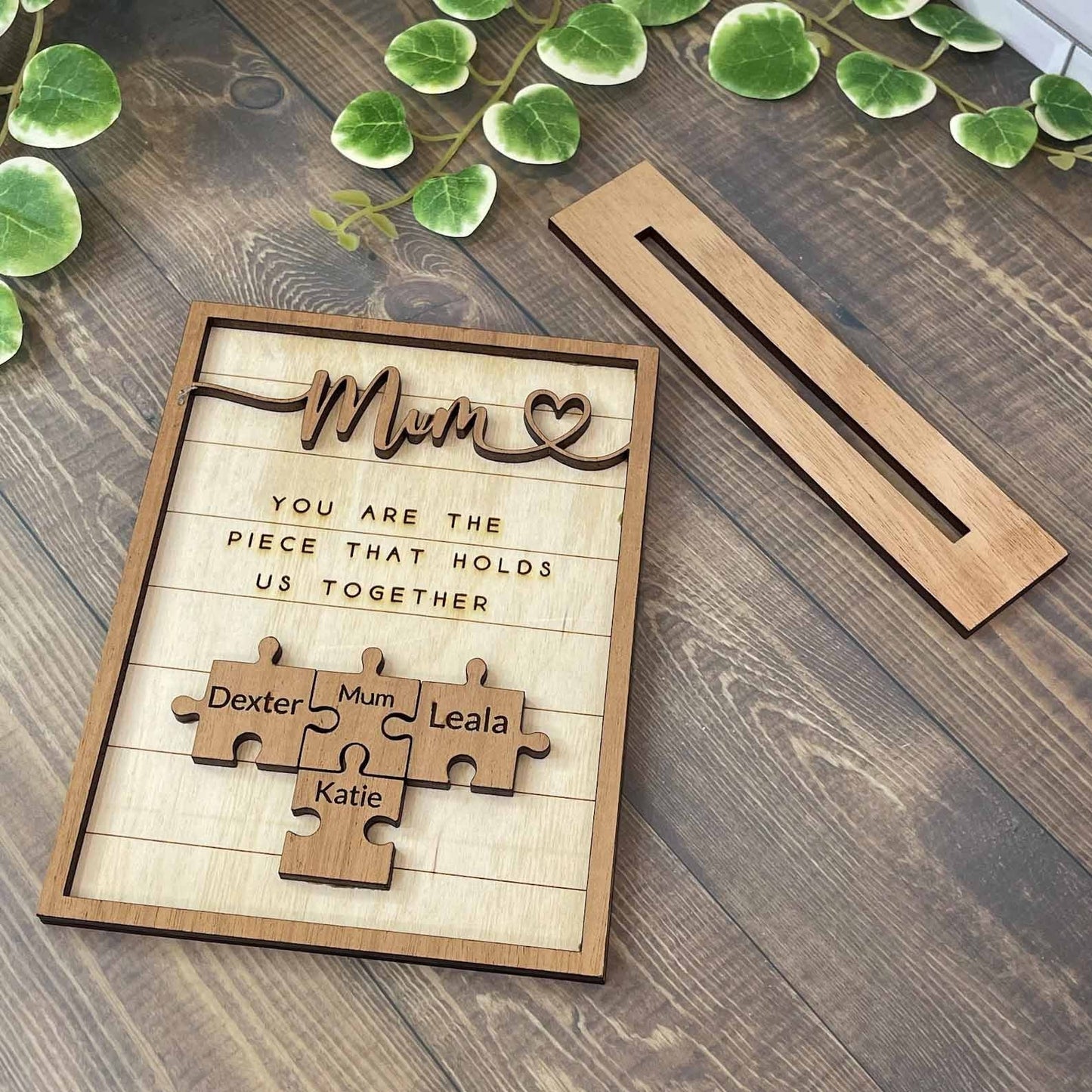 You Are The Piece That Holds Us Together Mom - 🎁Personalized Wooden Puzzle Sign