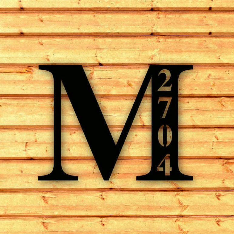 Initial Metal House Numbers Sign