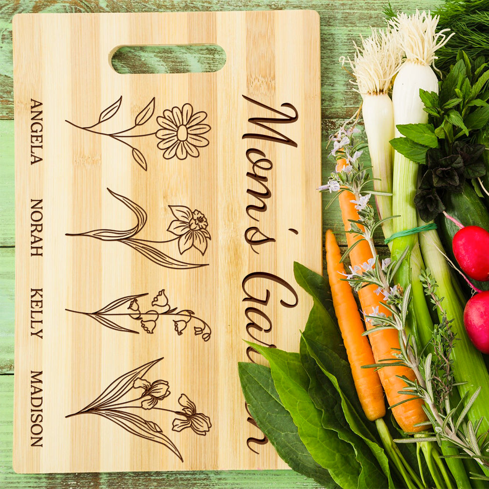 Mom's Garden is Her Children Customized Cutting Board