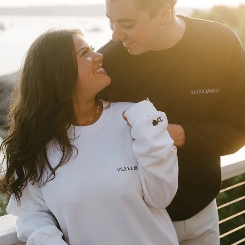 50% off✨-Custom Embroidered Roman Numeral Date Sweatshirt