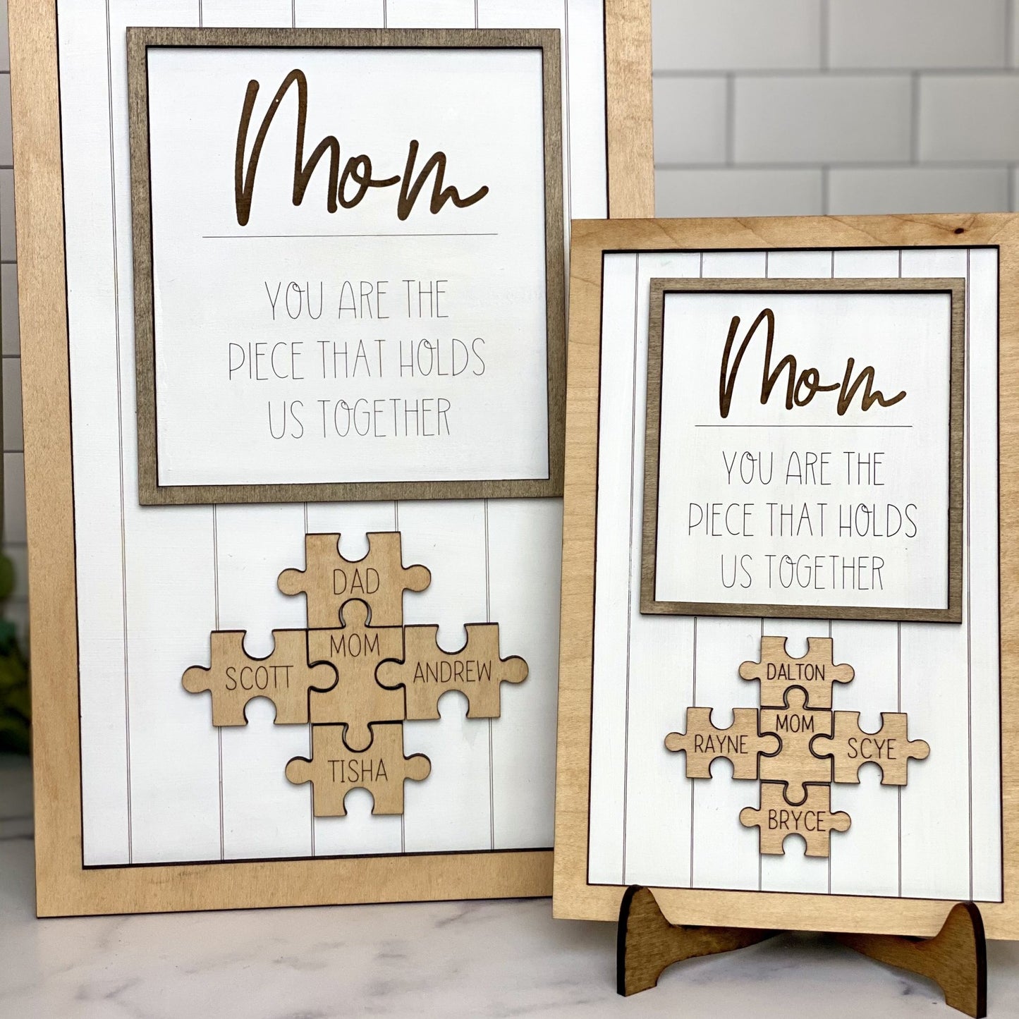 🔥50% off-You Are The Piece That Holds Us Together Mom - Personalized Wooden Puzzle Sign