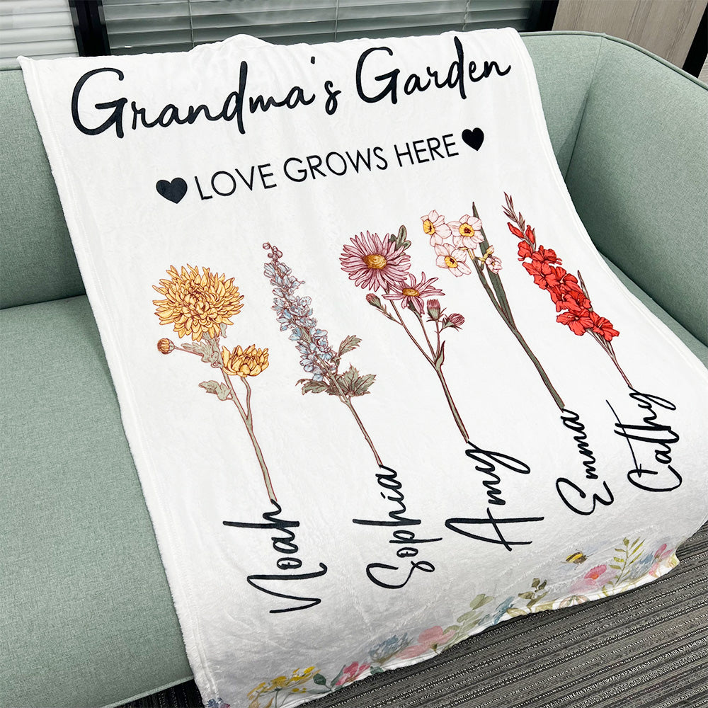 Mom's Garden is Her Children Customized Winter Blanket