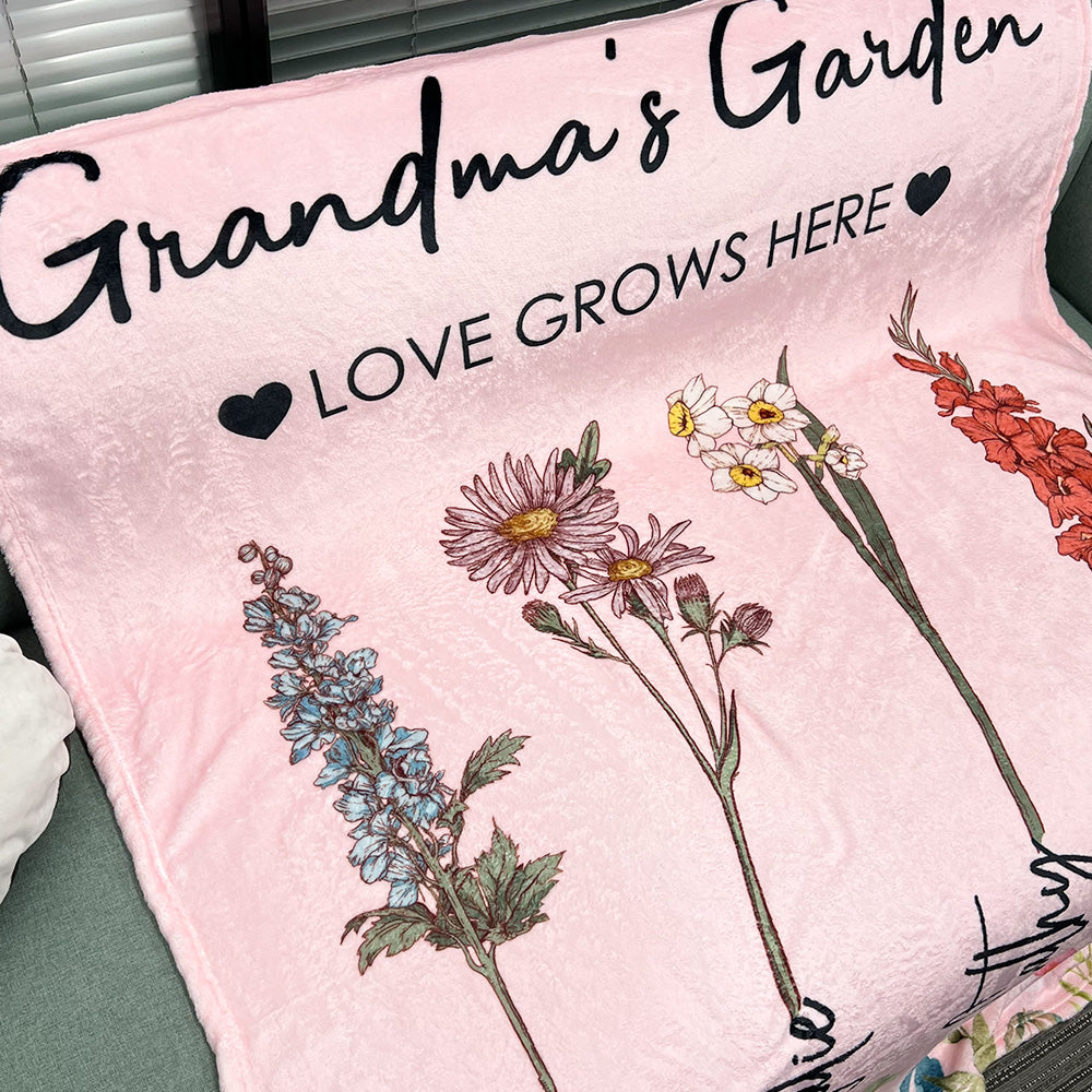 Mom's Garden is Her Children Customized Winter Blanket