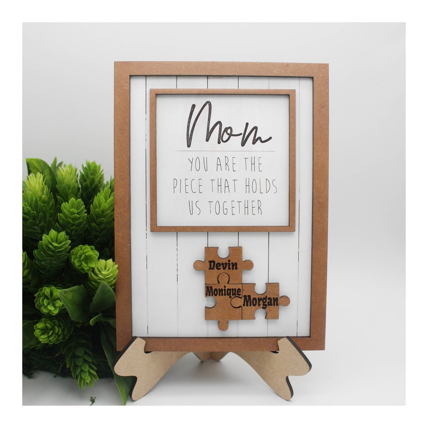 🔥50% off-You Are The Piece That Holds Us Together Mom - Personalized Wooden Puzzle Sign