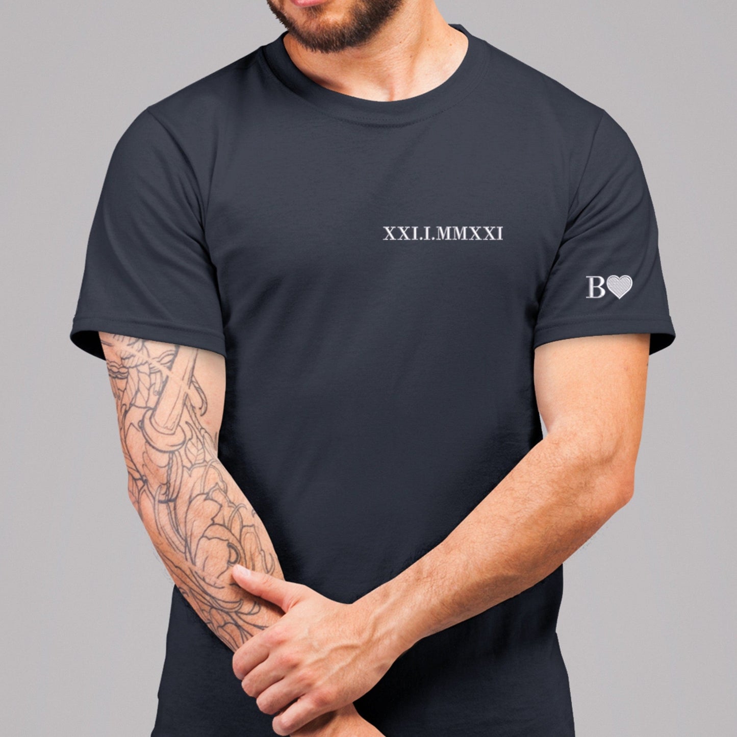 50% off✨-Custom Embroidered Roman Numeral Date Sweatshirt
