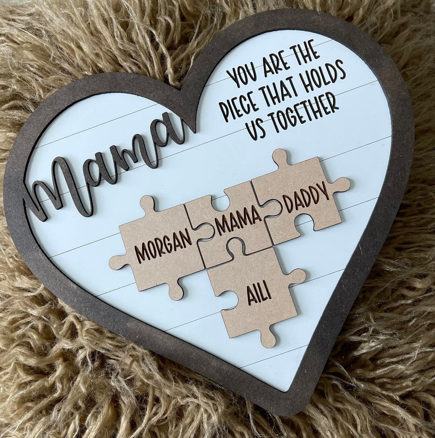 🔥50% off-You Are The Piece That Holds Us Together Mom - Personalized Wooden Puzzle Sign