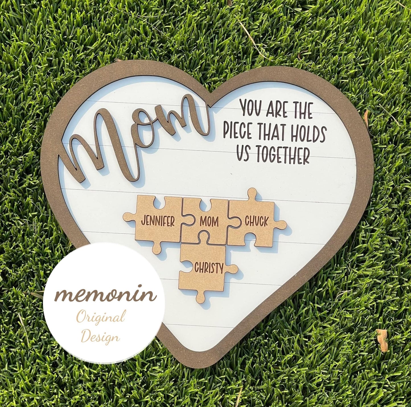 🔥50% off-You Are The Piece That Holds Us Together Mom - Personalized Wooden Puzzle Sign